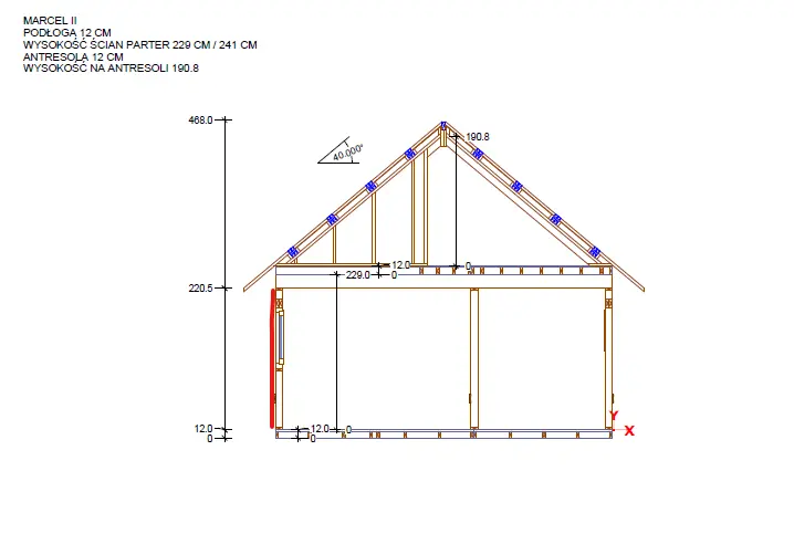 Rzut Domek Marcel II - 5x5m (CRA)