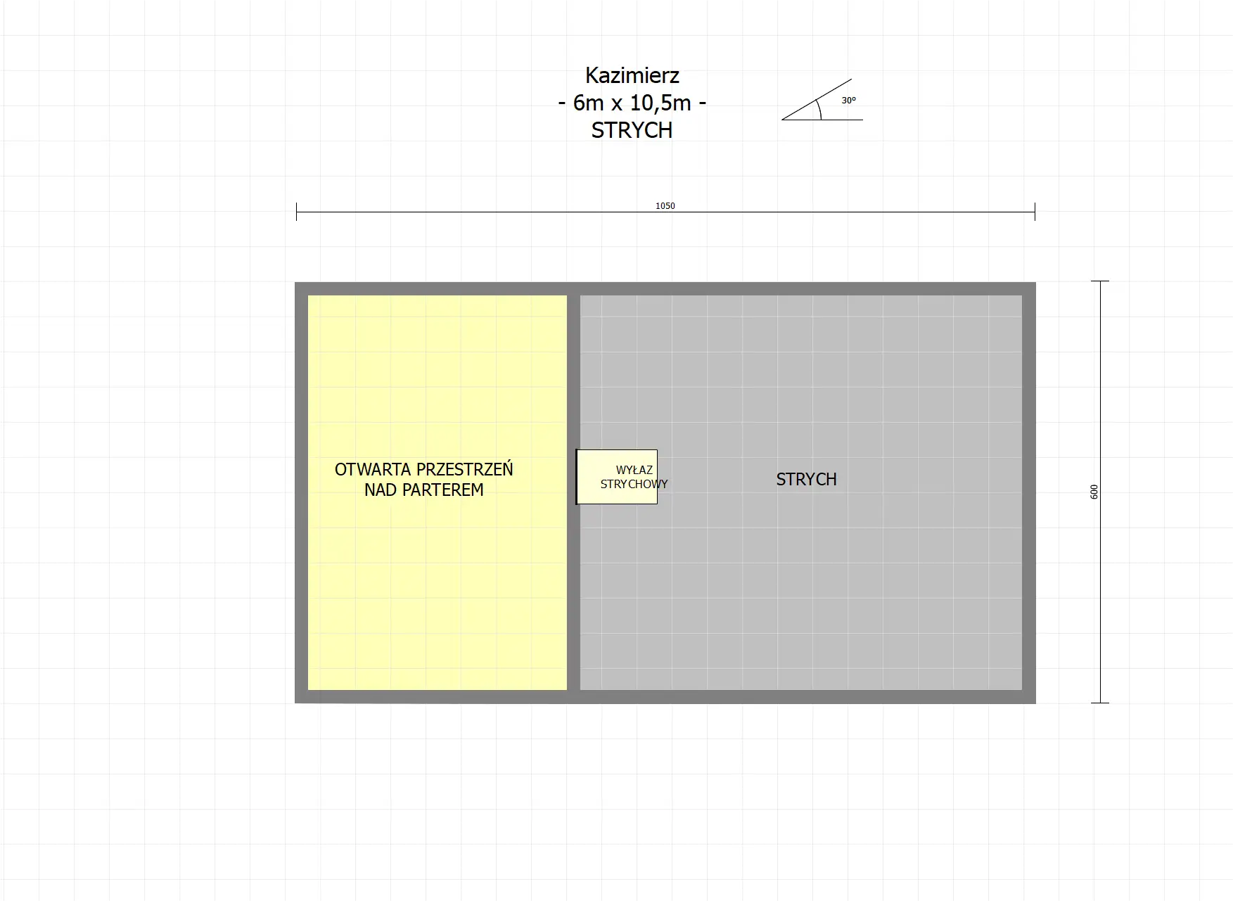 Dom Kazimierz - 6m x 10,5m - 63 m² (SSO)