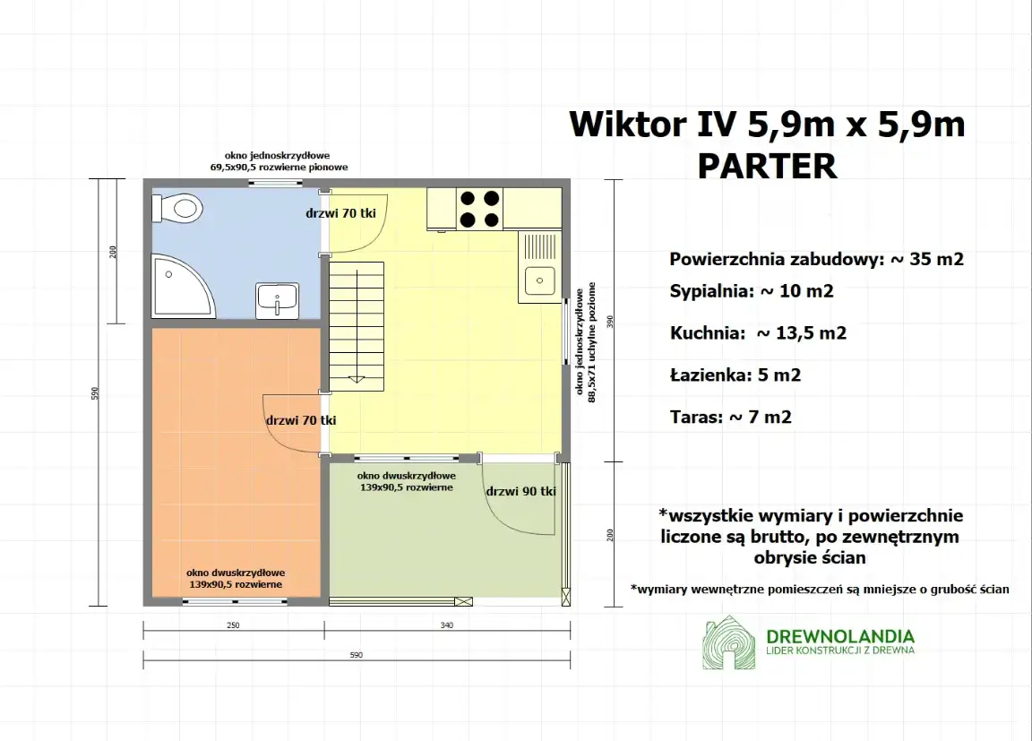 Domek Wiktor IV v1 - 35 m² (WT2021)