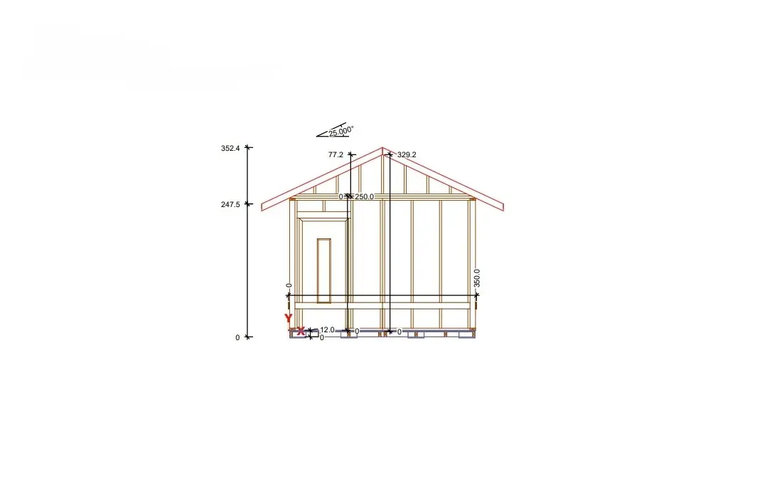 Rzut Domek Ariel - 10m x 3,5m (SSO)