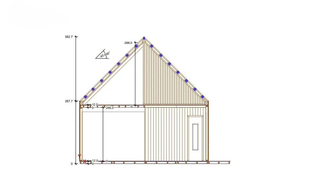 Rzut Domek Oskar - 5,9x5,9m (SSZ)