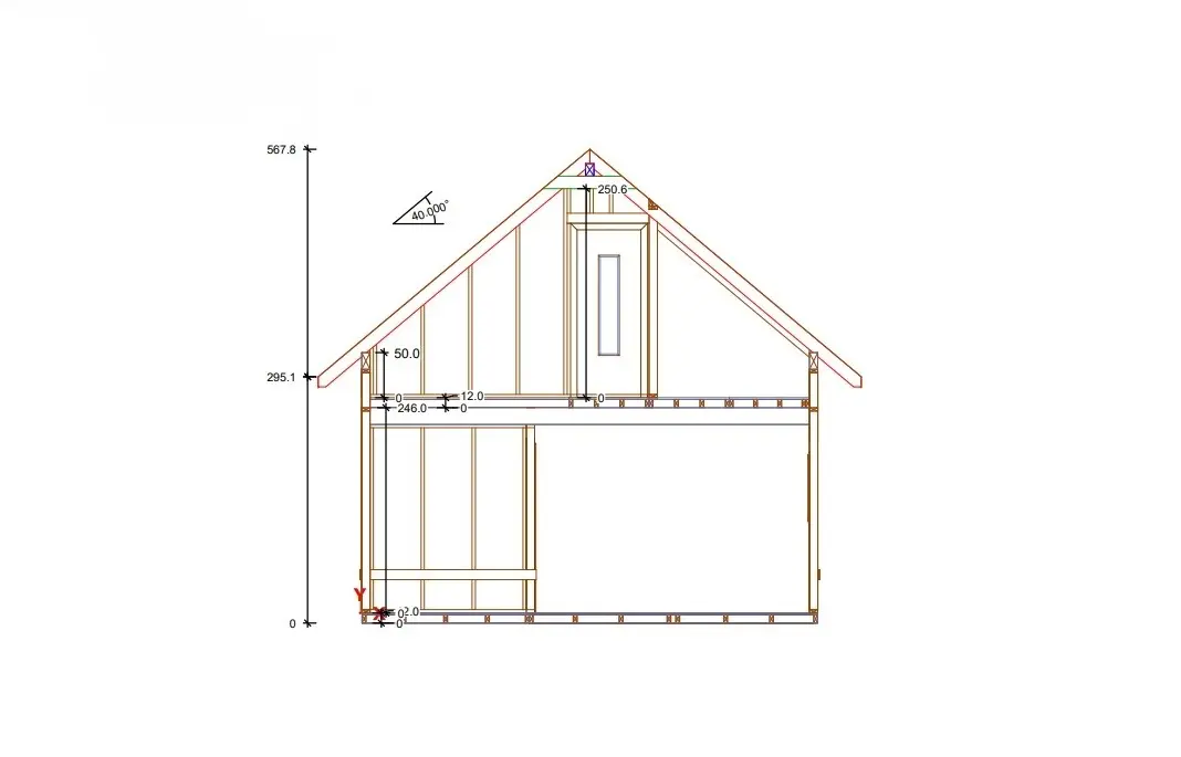 Rzut Domek Dawid 6m x 5,5m + taras 5m x 3,2m (SSZ)