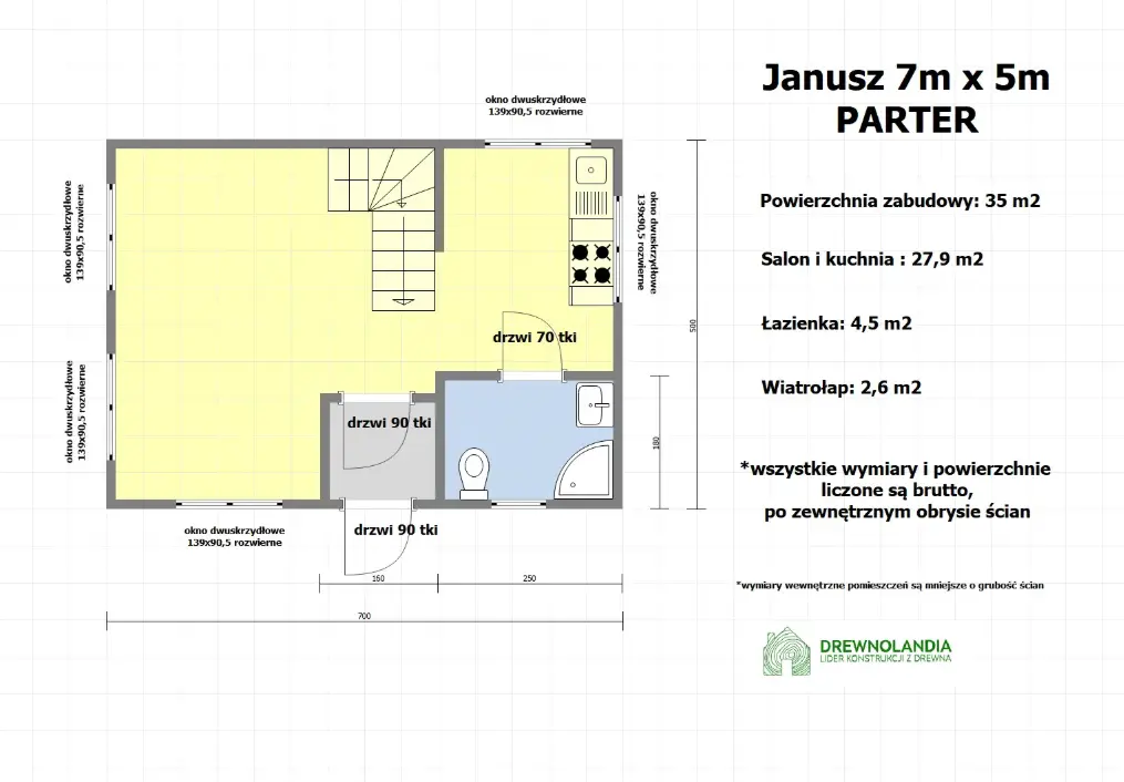 Rzut Domek Janusz - 35 m² (CRA)