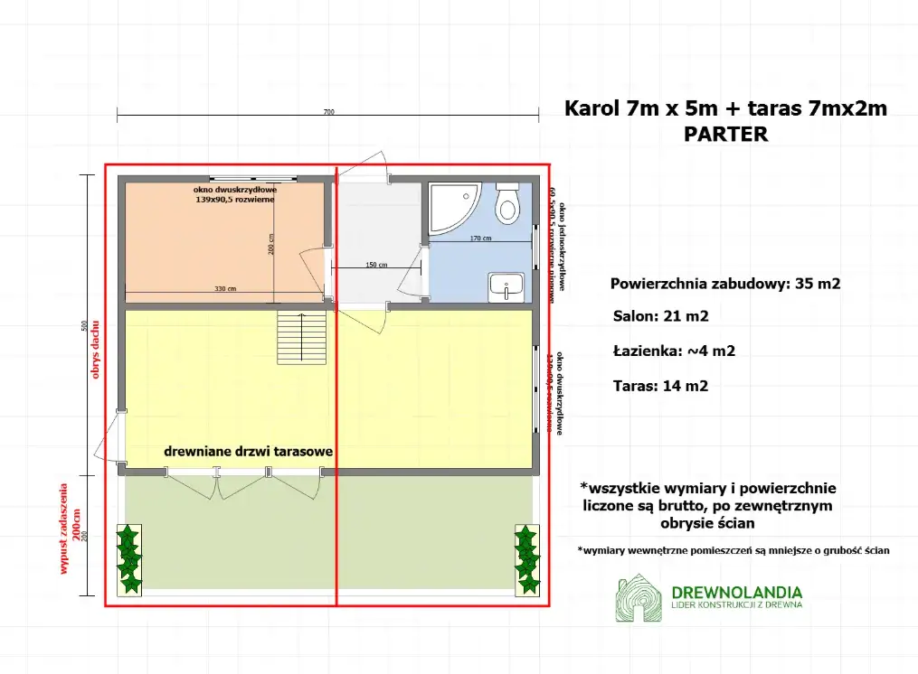 Domek Karol IV 7x5 + taras 7x2 (SSZ)