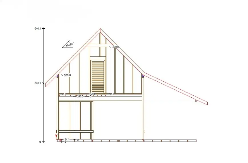 Rzut Domek Albert III 7mx5m +taras 7mx3m (SSO)