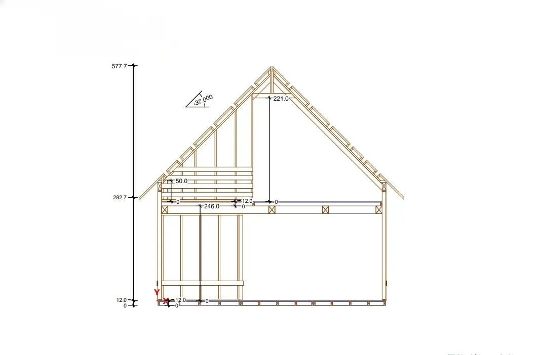 Rzut Domek Marcin – 36 m² (CRA)