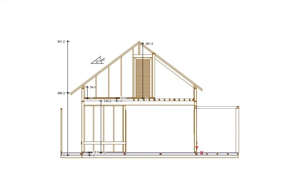 Rzut Domek Hubert – 44 m² (CRA)