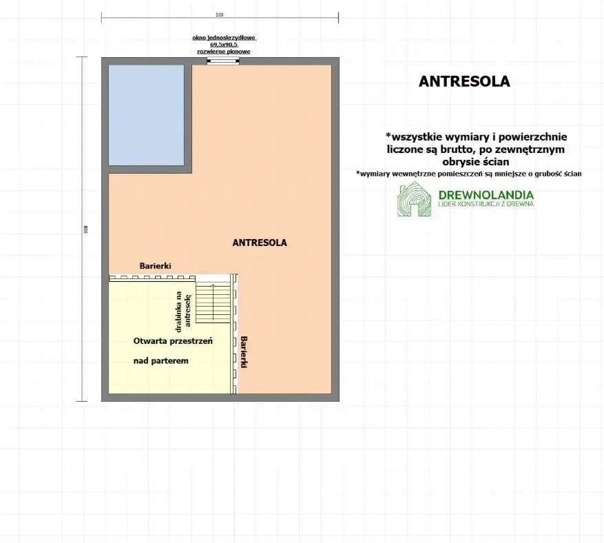 Rzut Domek Hubert – 44 m² (CRA)