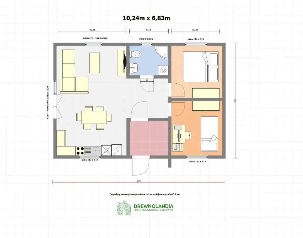 Rzut Dom Henryk – 70 m² (CRA)