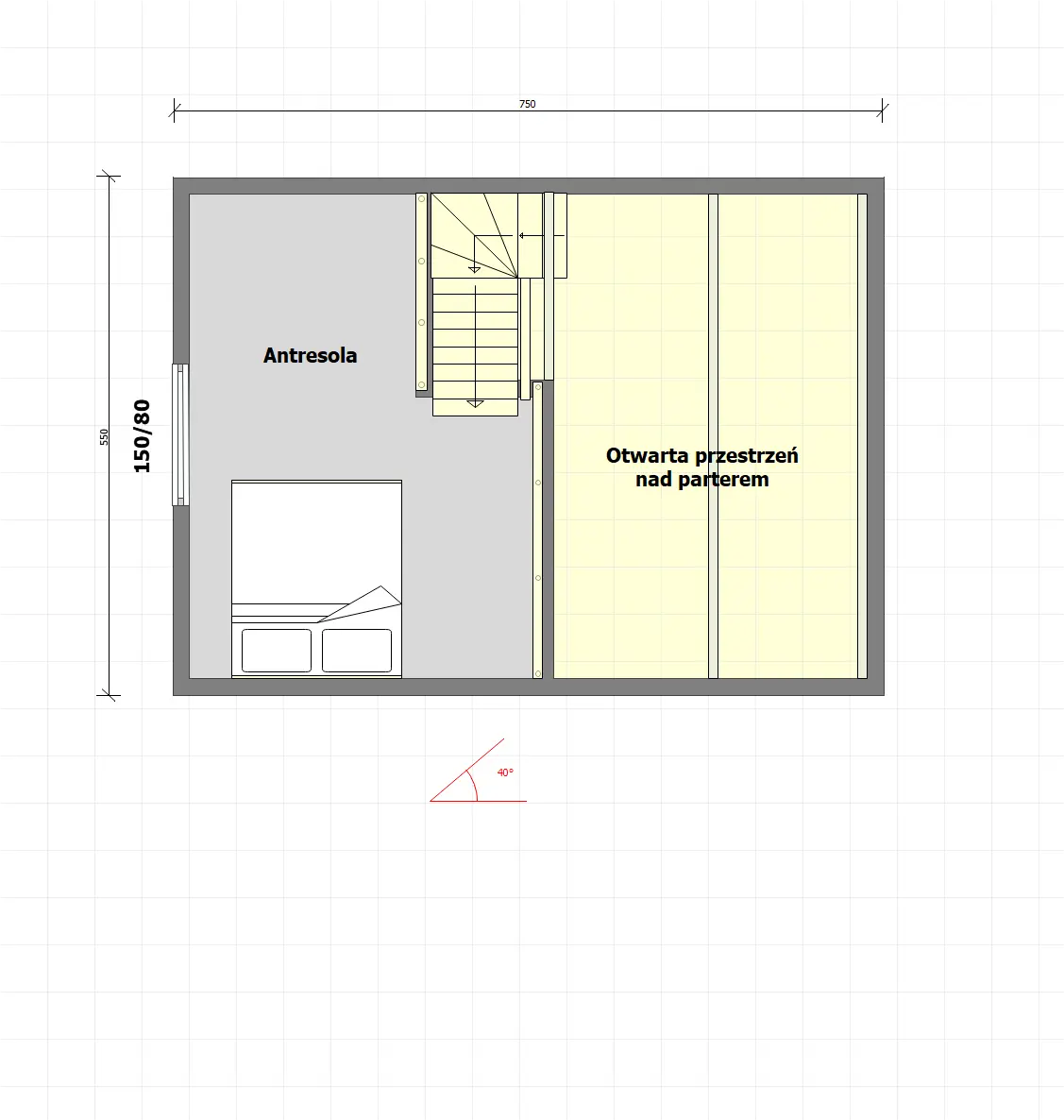 Rzut Domek Przemek - 7,5x5,5m (CRA)