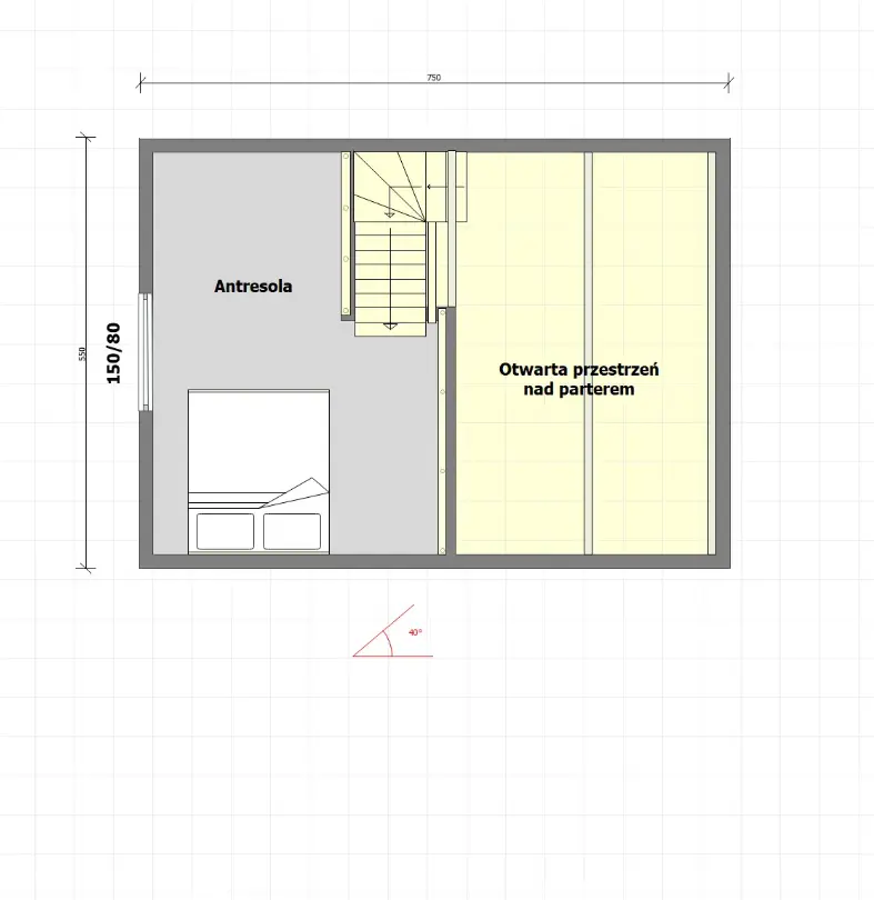Rzut Domek Przemek - 7,5x5,5m (SSO)