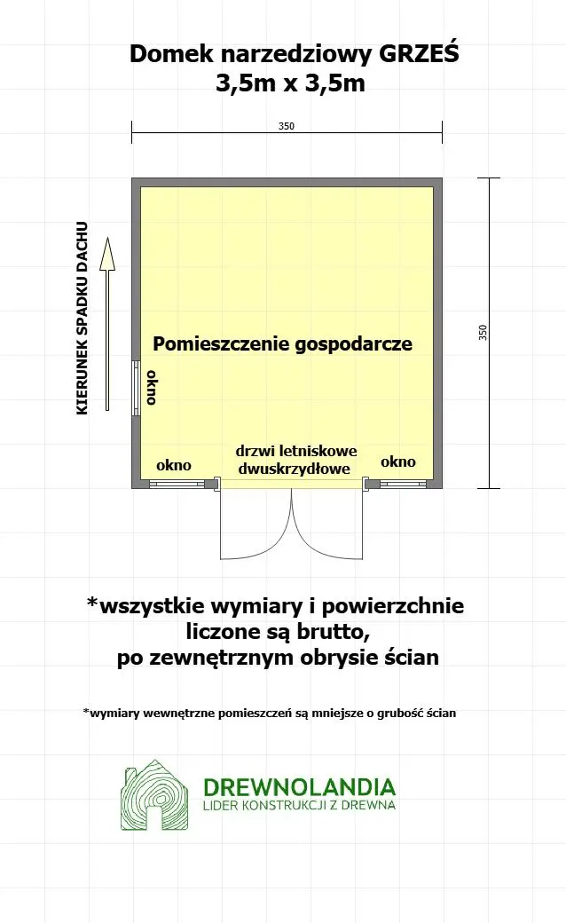 Rzut Domek Grześ - 3,5x3,5m 