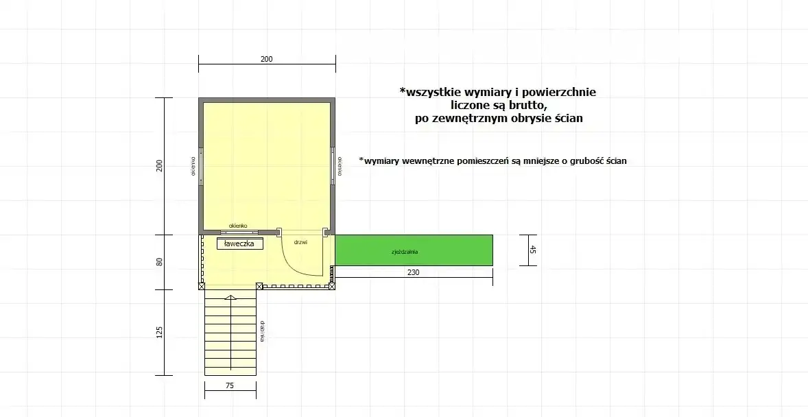 Domek dla dzieci Bolek - 2,8m x 2m z małym placem zabaw
