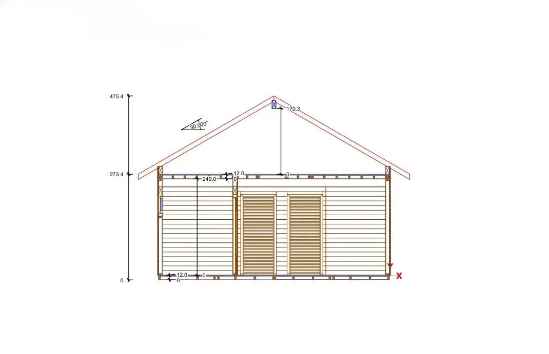 Rzut Dom Drewnolandia 52 - 6,2m x 10,5m - 63 m² (WT2021)