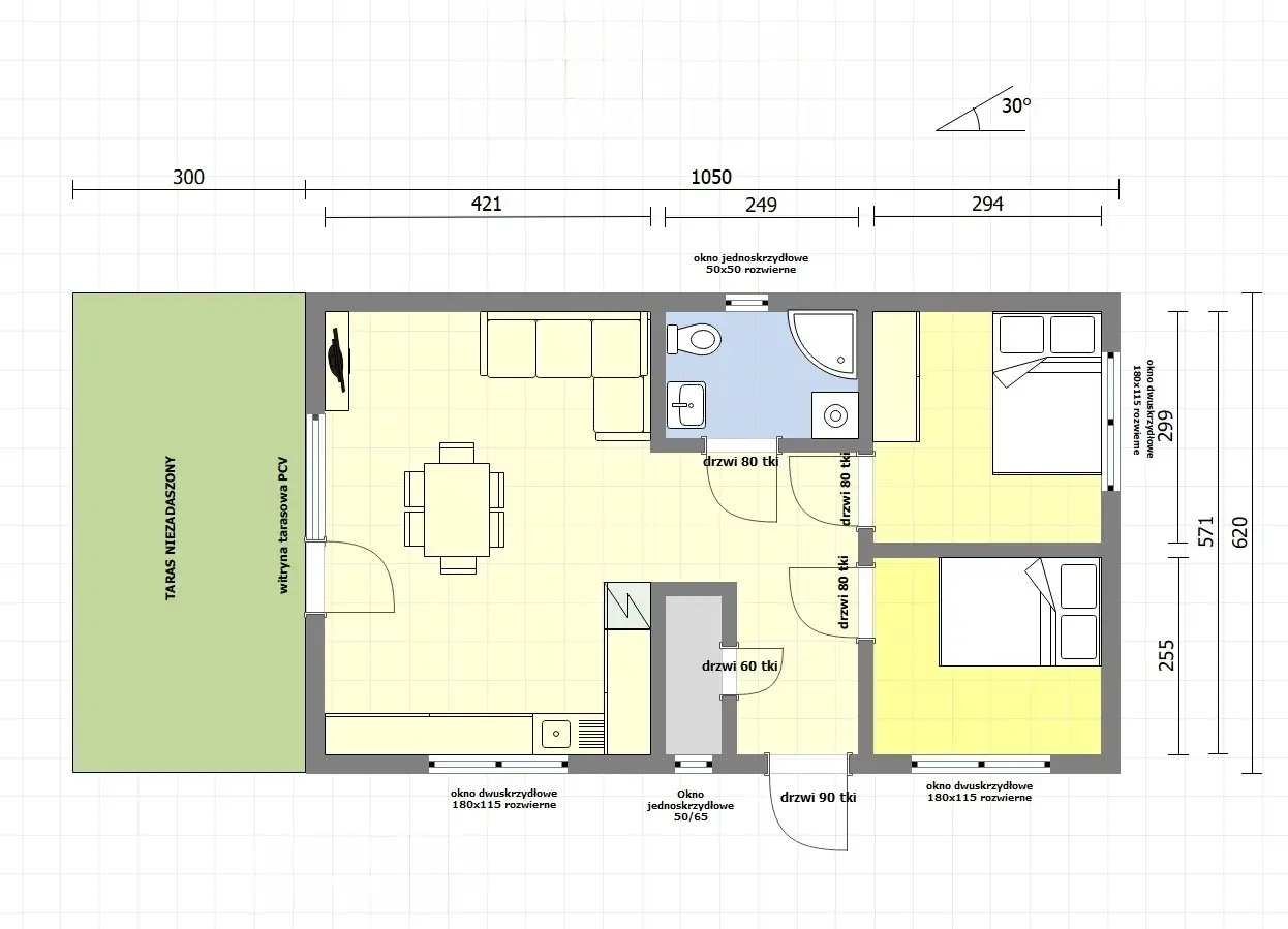 Dom Drewnolandia 52 - 6,2m x 10,5m - 63 m² (WT2021)