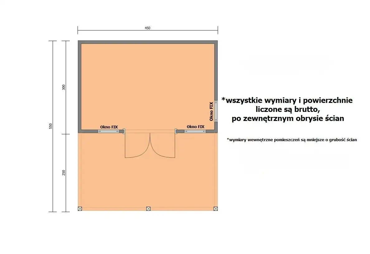 Domek Tymon 4,5x3m + 4,5x2,5