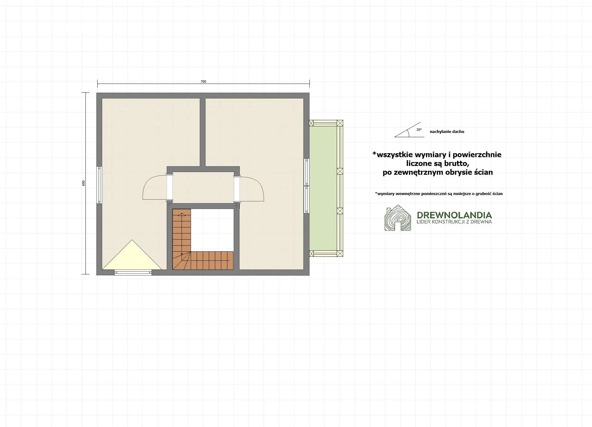 Rzut Domek Ivo – 42 m² (SSZ)