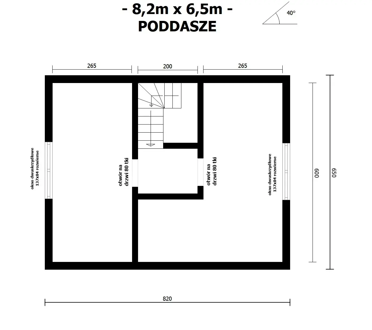 Rzut Domek Gabriel – 50 m² (SSZ)