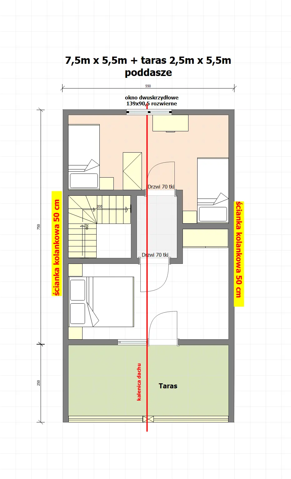 Rzut Domek Florian - 55m² (WT2021)