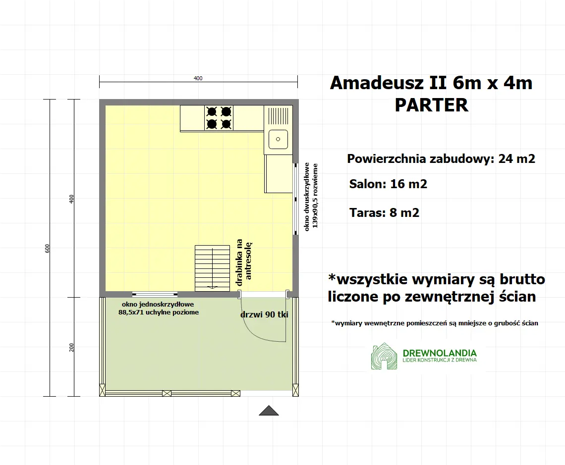 Rzut Domek Amadeusz II - 6x4m (SSZ)