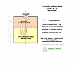 Drewniany domek Ogrodowy Olek 7,7x4,5m 