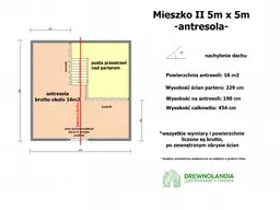 Domek Mieszko II 5m x 5m  + taras boczny 1,5x5m