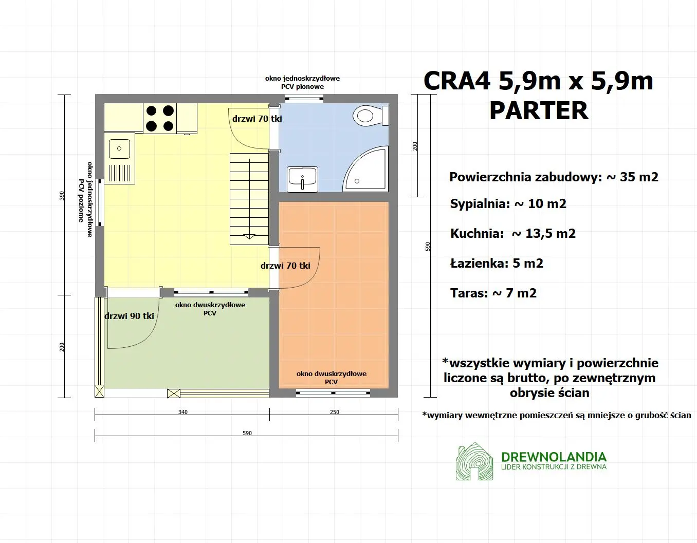 Rzut Domek Wiktor IV  v1 CRA - 35 m²