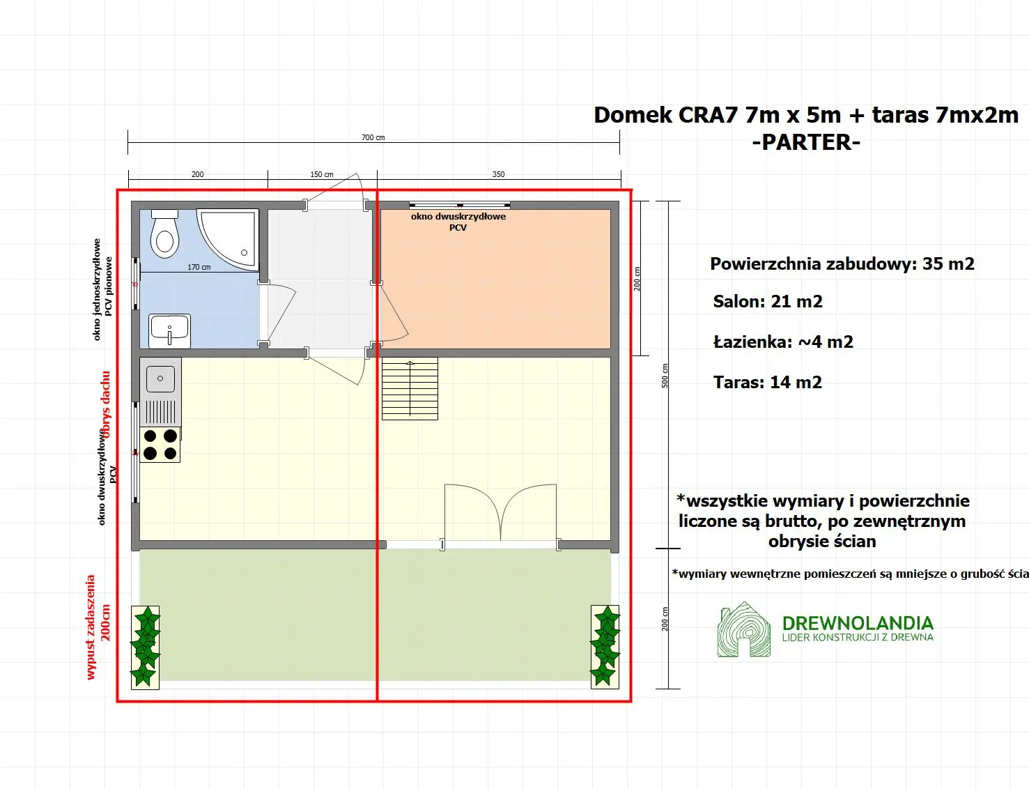 Rzut Domek Karol CRA - 35 m² (CRA)