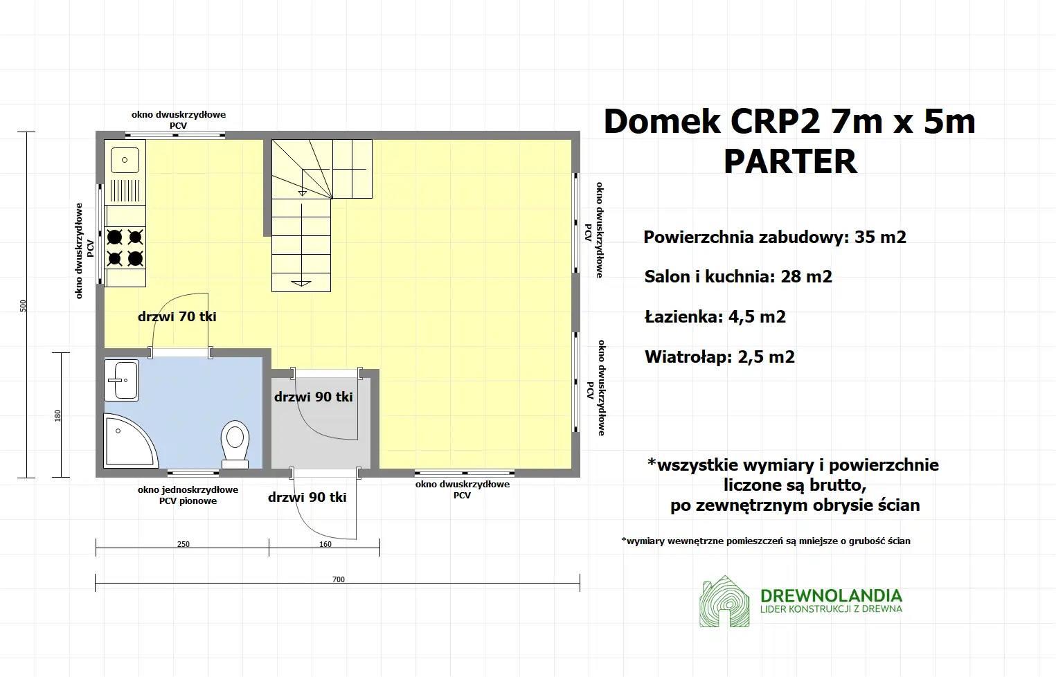 Domek rekreacyjny całoroczny CRP2 - 35 m²