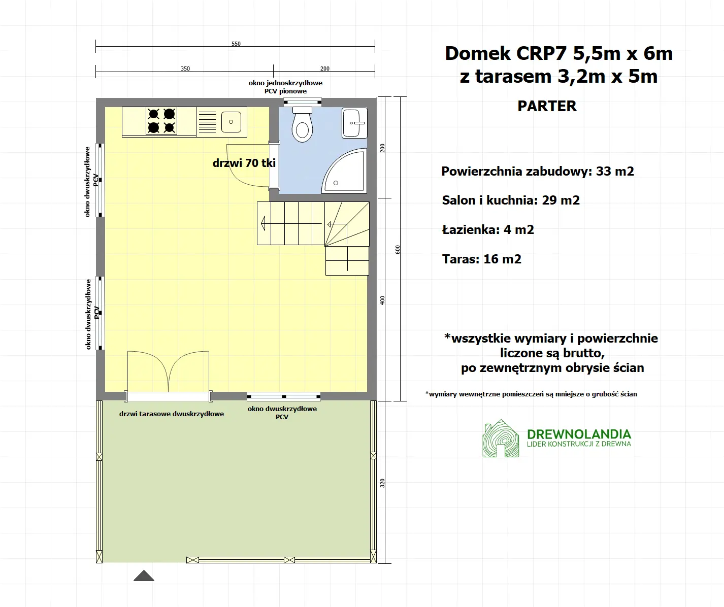 Rzut Domek Dawid CRA - 33 m² (CRA)