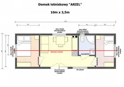 rzut domek mobilny parterowy Ariel