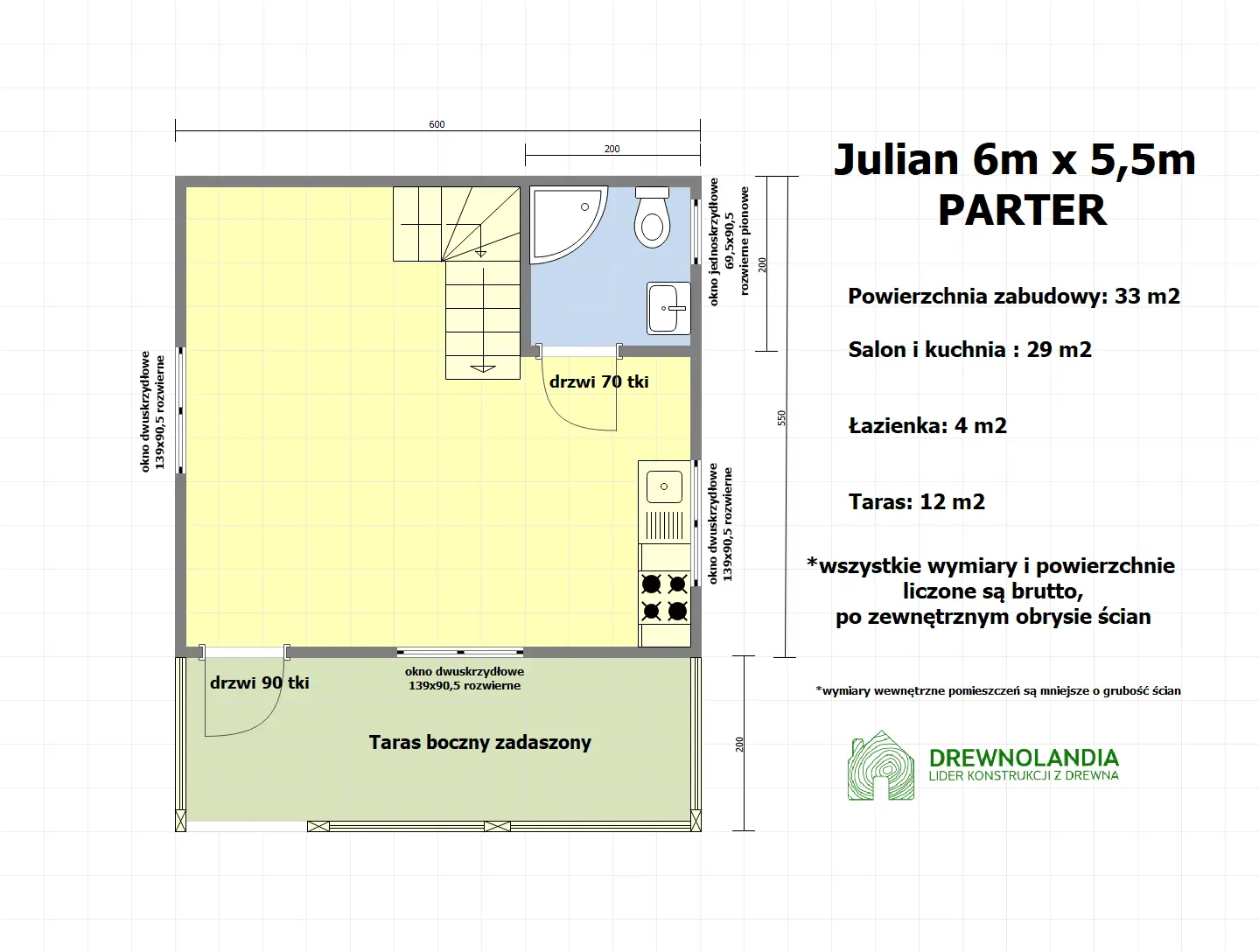 Rzut Domek Julian - 6x7,5m (SSZ)