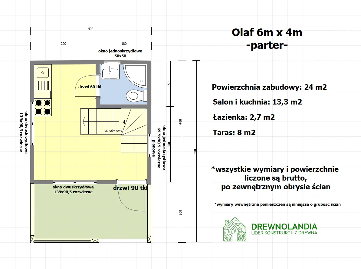 Rzut Domek Olaf - 6x4m (SSZ)