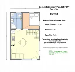 Domek drewniany na działkę Albert IV 8mx5m  - zdjęcie 2
