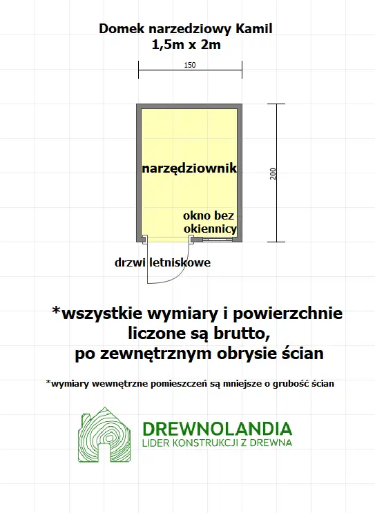 Domek gospodarczy Kamil 1,5x2m 