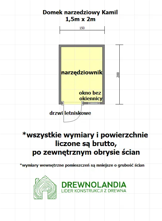 Rzut Domek Kamil 1,5x2m 