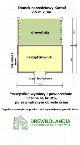 Domek narzędziowy Kornel - 2,5x3m - zdjęcie 2