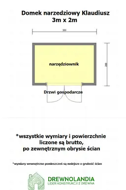 Domek gospodarczy do ogrodu Klaudiusz  - 3x2m  - zdjęcie 2