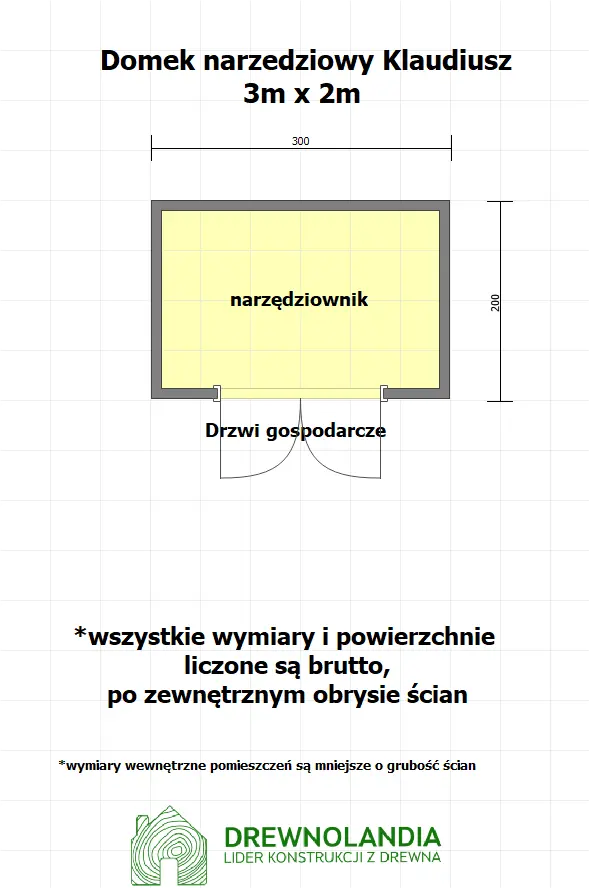 Rzut Domek Klaudiusz  - 3x2m 