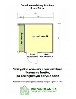 Domek gospodarczy z drewna Bonifacy - 3x2,5m  - zdjęcie 2