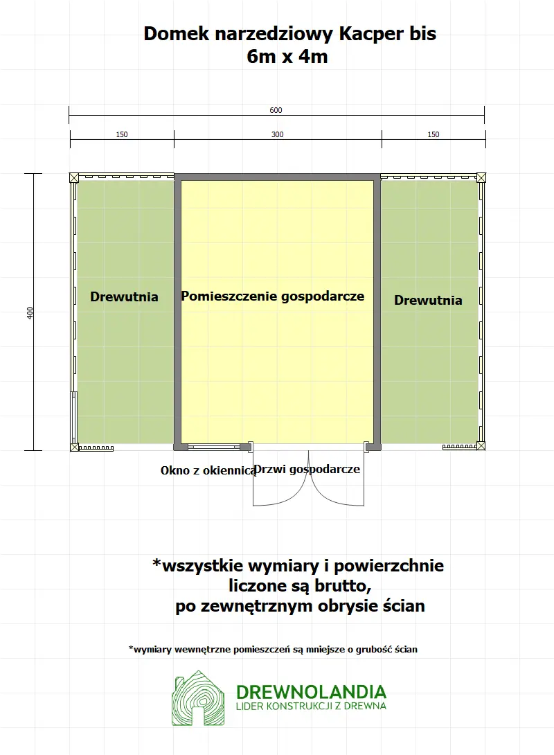 Rzut Domek Kacper Bis - 6x4m