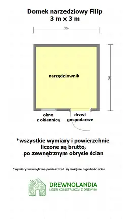 Domek gospodarczy z drewna Filip - 3x3m  - zdjęcie 2