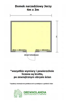Drewniany Domek narzędziowy Jerzy - 4x3m  - zdjęcie 2