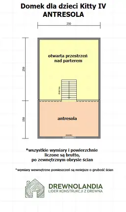 Duży Drewniany Domek Dla Dzieci Kitty IV - 4x2,5m z antresolą - zdjęcie 3