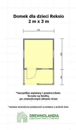 Domek z drewna Dla Dzieci Reksio - 2x3m  - zdjęcie 2