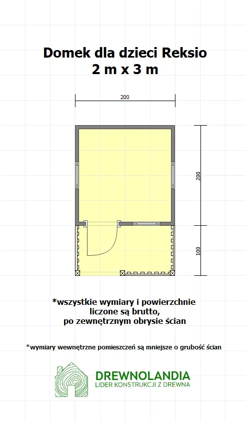 Domek z drewna Dla Dzieci Reksio - 2x3m 