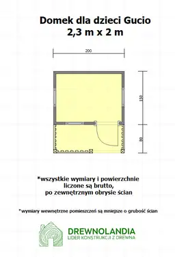 Domek do ogrodu z drewna Dla Dzieci Gucio - 2,3x2m  - zdjęcie 2