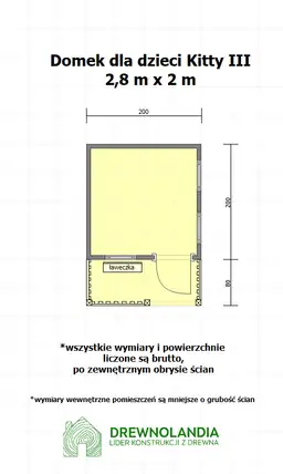 Drewniany Domek Dla Dzieci Kitty III - 2,8x2m - zdjęcie 2