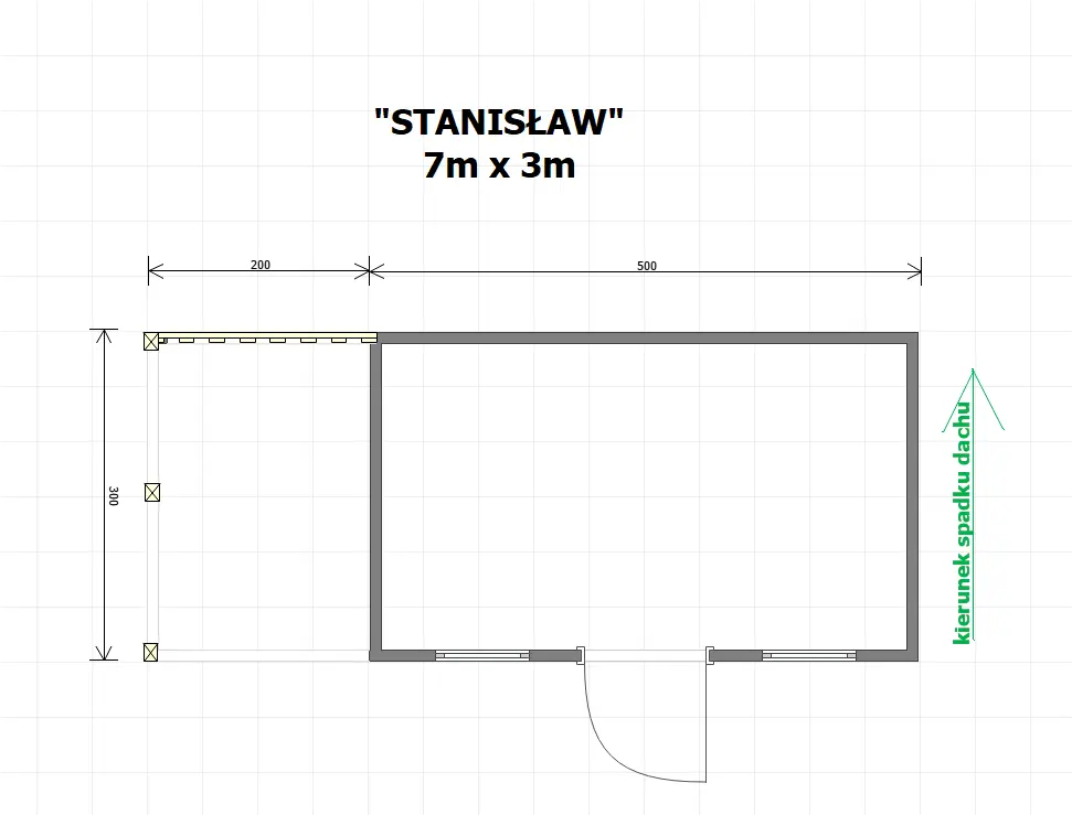 Rzut Domek Stanisław - 7x3m
