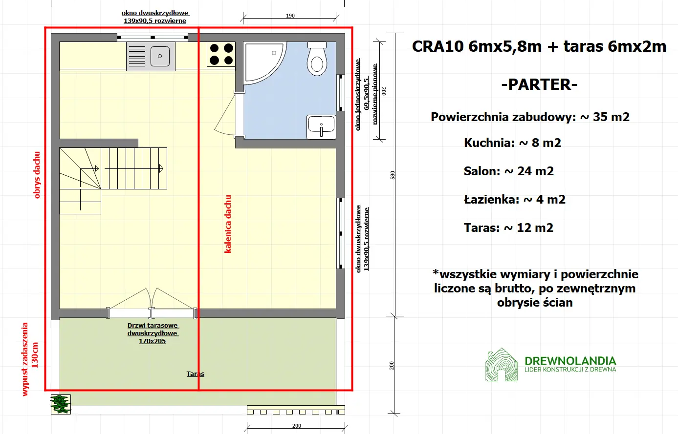 Rzut Domek Leon CRA - 35m2